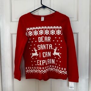 Carter's Red Sweater with White Snowflake Pattern